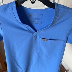 FIGS XX-small One Pocket Scrub top in blue